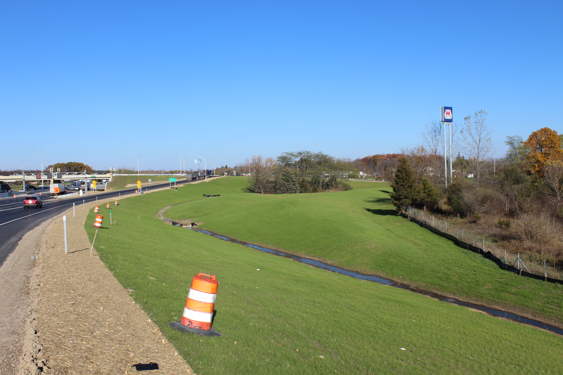 Rhino Erosion King Straw Blankets installed on slope